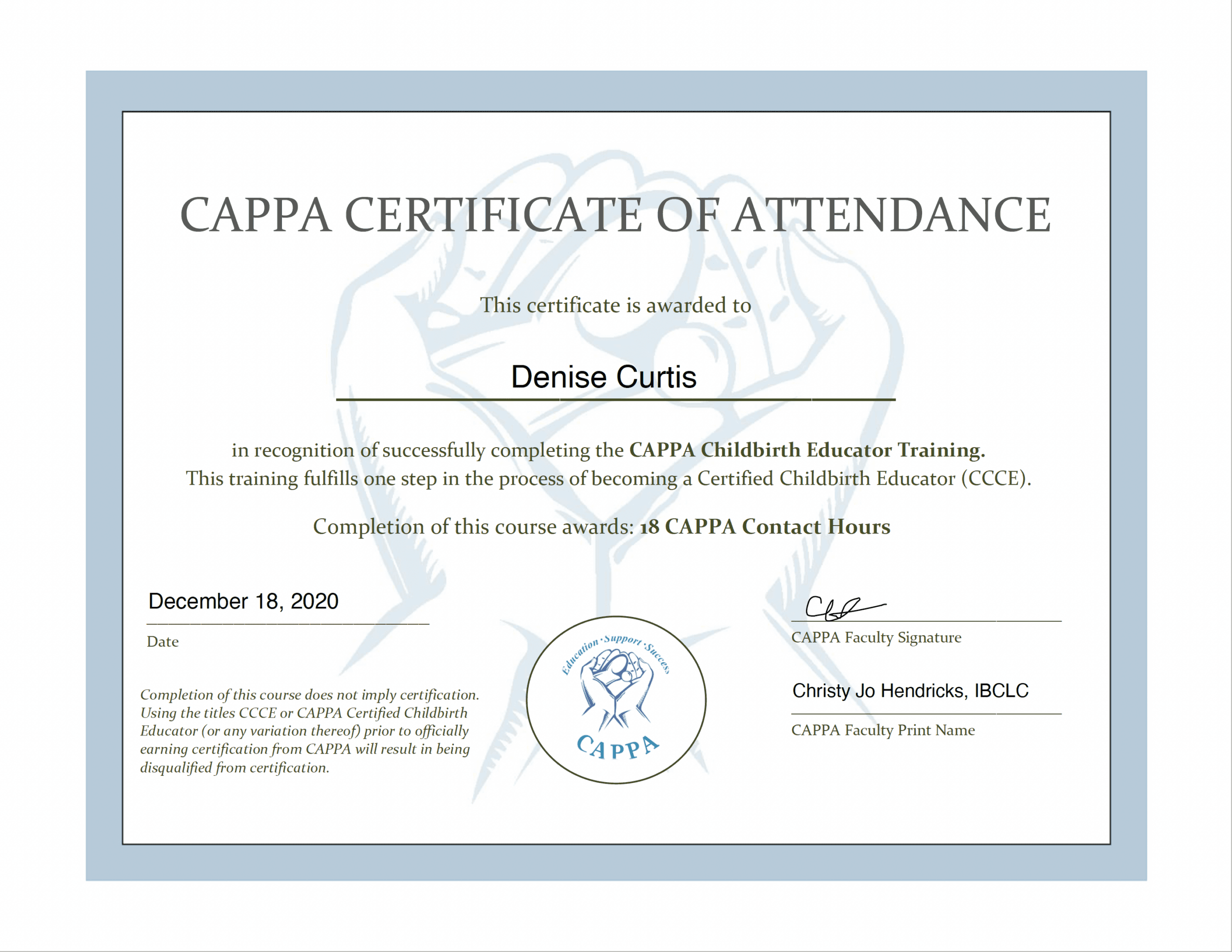 CAPPA Childbirth Educator Training