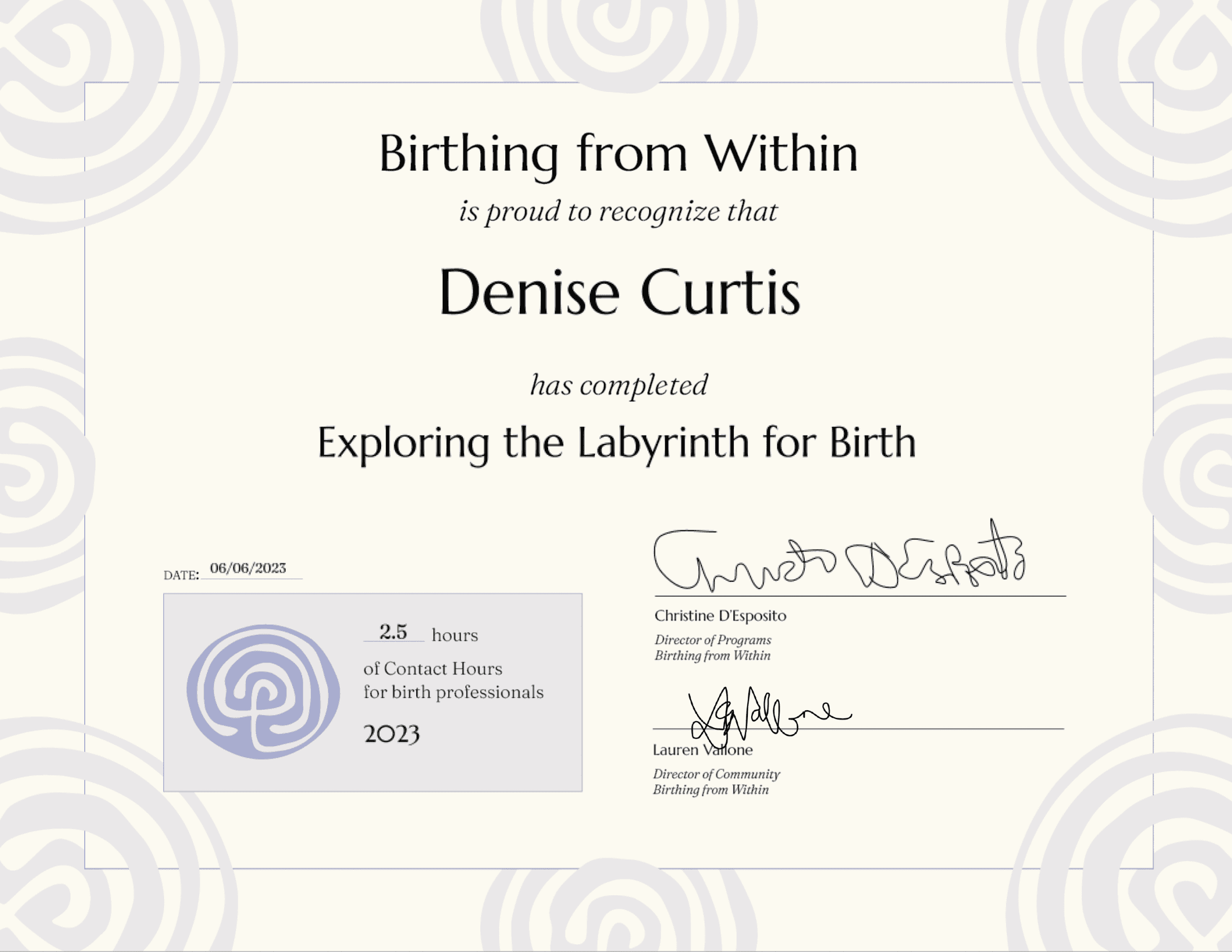 Birthing from Within — Exploring the Labyrinth for Birth