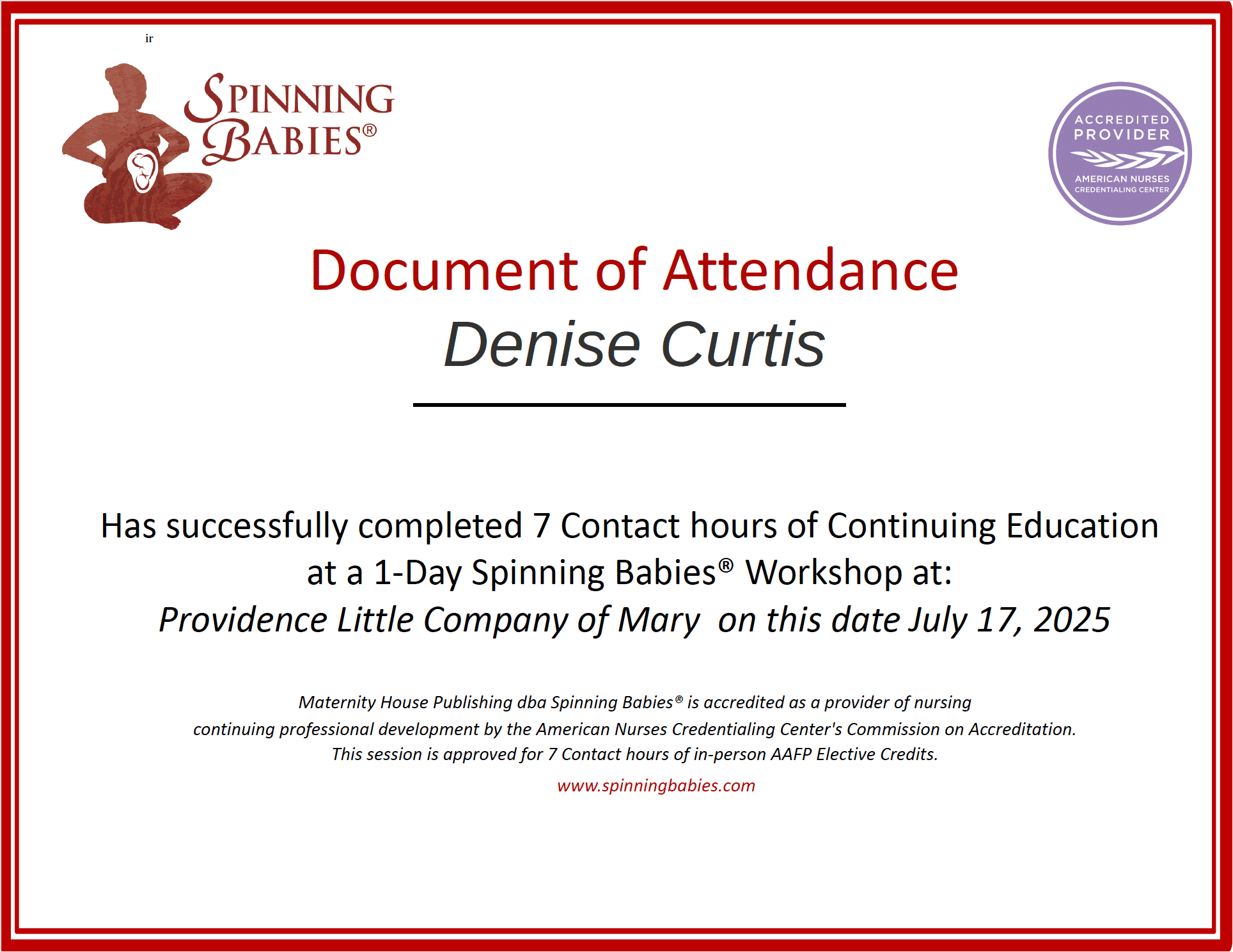 Spinning Babies® Workshop